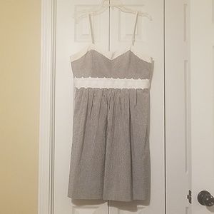 Gray and White Dress